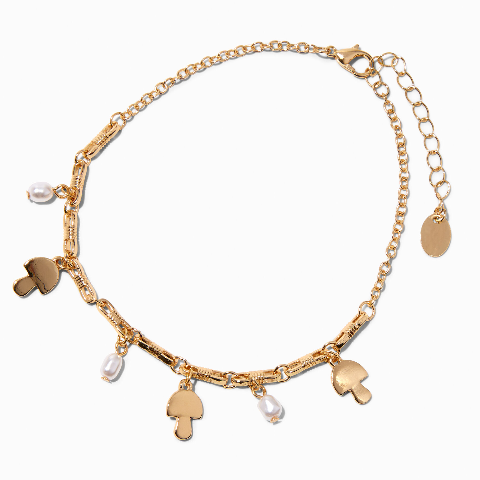 Rose Gold Pearl Leaf Chain Anklets - 3 Pack | Claire's